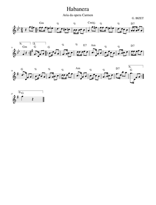 Habanera – Unknown author