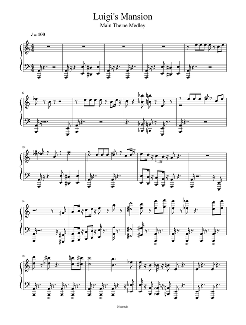 Luigis mansion piano