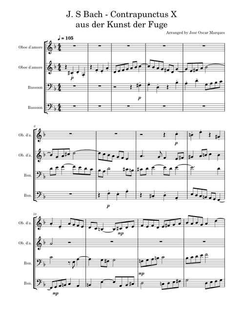 J. S. Bach: Contrapunctus X (Double Fugue) from the Art of the Fugue