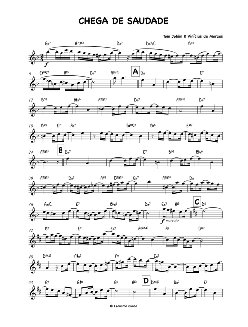 Chega De Saudade (no More Blues) (Arr. Leonardo Cunha) - Antonio Carlos Jobim (Small Ensemble)