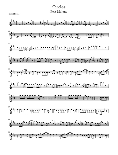 Circles Post Malone b-flat trumpet
