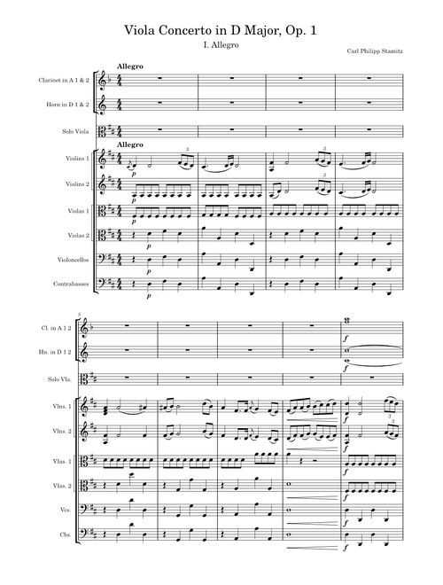 Viola Concerto in D Major Op. 1, I. Allegro – Carl Philipp Stamitz