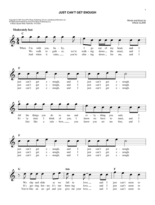 Just Can't Get Enough - Depeche Mode (Easy Lead Sheet - Fake Book)