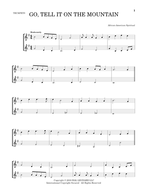 Go, Tell It On The Mountain - African-American Spiritual, John W Work Jr (Trumpet Duet)