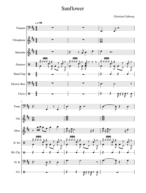 Sunflower - Percussion Ensemble (by Swae Lee and Post Malone, from Spider-Man)