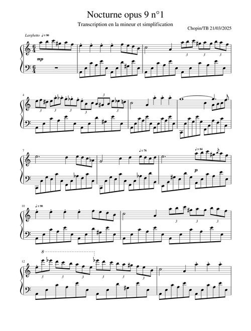 Nocturne, Opus 9, no. 1 – Frédéric Chopin