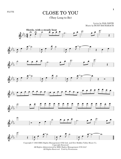 (They Long To Be) Close To You - Carpenters (Flute Solo)