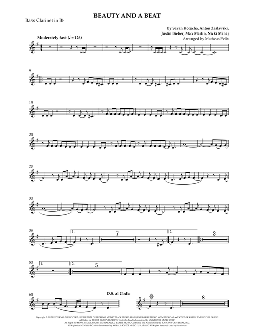 Beauty And A Beat (Arr. Matheus Felix) - Justin Bieber (Clarinet Solo)