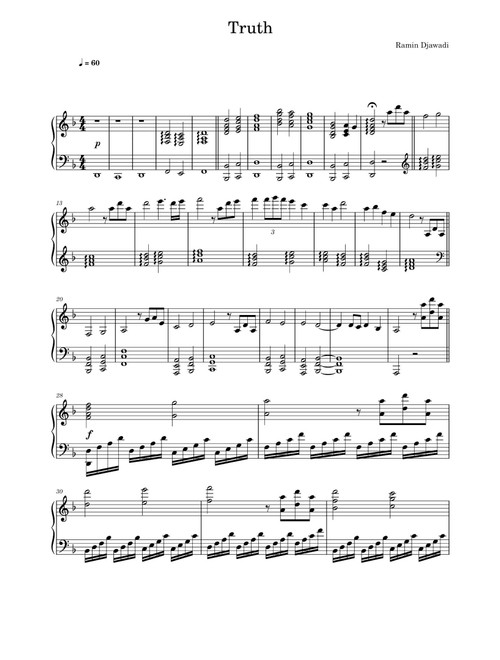 Truth (Arr. Ramin Djawadi) (Piano Solo)