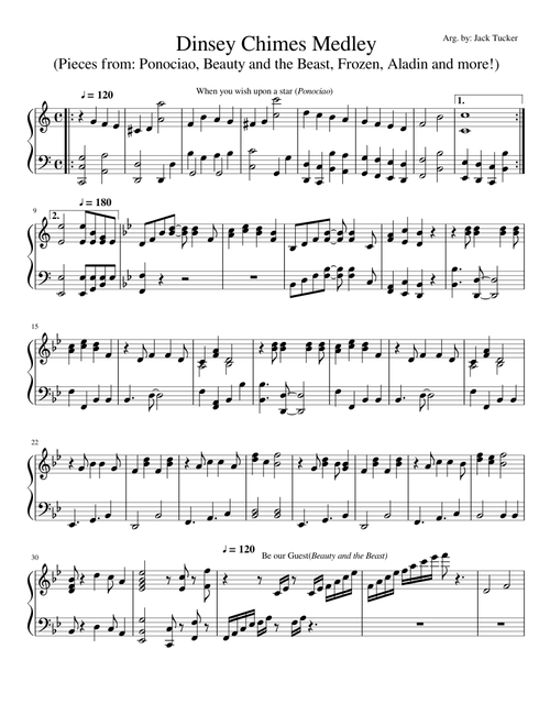 Disney Chimes Medley (Pieces from: Ponociao, Beauty and the Beast, Frozen, Aladin and more!)