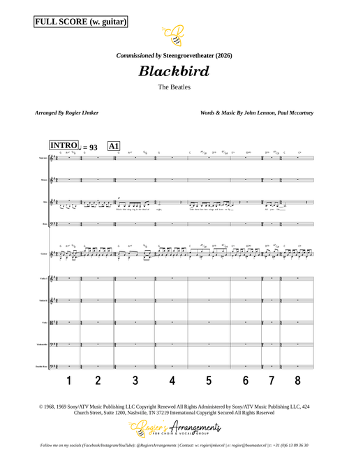 Blackbird (Arr. Rogier Ijmker) - The Beatles (Choral, 4-Part)