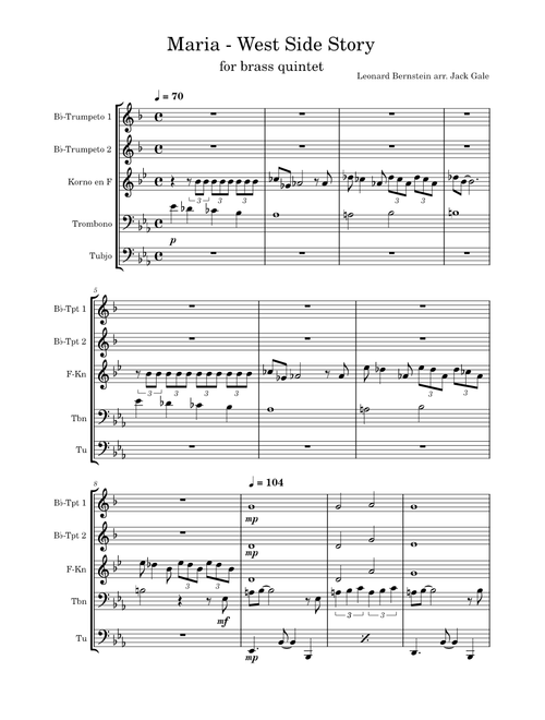 (Brass Quintet) Maria from West Side Story - Leonard Bernstein arr. Jack Gale