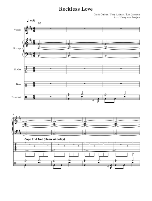 Reckless Love – Bethel Music, Cory Asbury - Arranged for BAND (Opwekking 825)