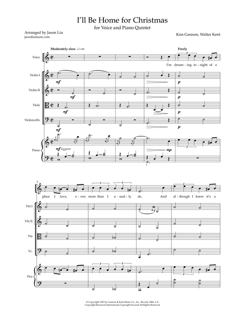 I'll Be Home For Christmas (Arr. Jason Liu) - Brian McKnight (String Ensemble)