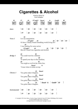 cigarettes and alcohol songsterr Play Official version of Cigarettes and alcohol Sheet Music by Oasis for  Guitar