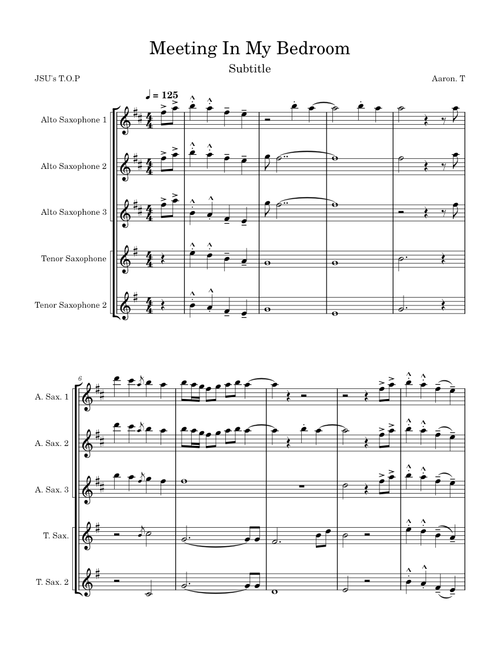 Meeting In My Bedroom Sax Fanfare – Ha260