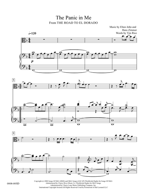 The Panic In Me  from THE ROAD TO EL DORADO (Arr. Red Gate Music) - Hans Zimmer, Elton John (Viola and Piano)