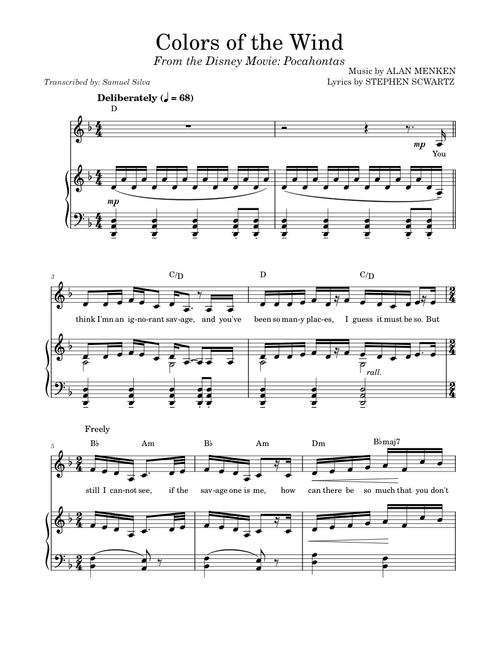 Colors of the Wind - Pocahontas