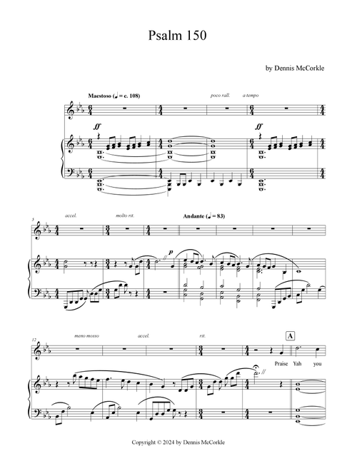 Psalm 150 (for Tenor and Piano) - Dennis McCorkle (Vocal Solo)