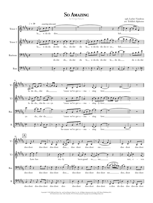 So Amazing (Arr. Tehillah Alphonso) - Luther Vandross (Choral, TTBB)