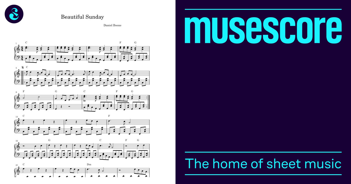 Beautiful sunday - Daniel Boone Sheet Music with Chords for Piano (Solo ...