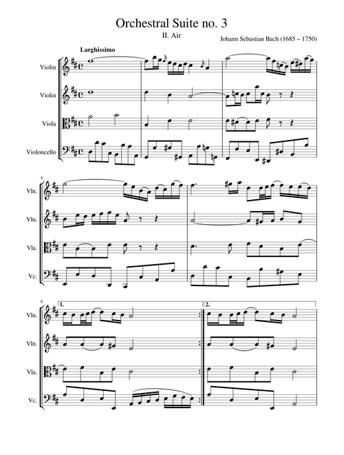Orchestal Suite no. 3, II. Aria – Johann Sebastian Bach