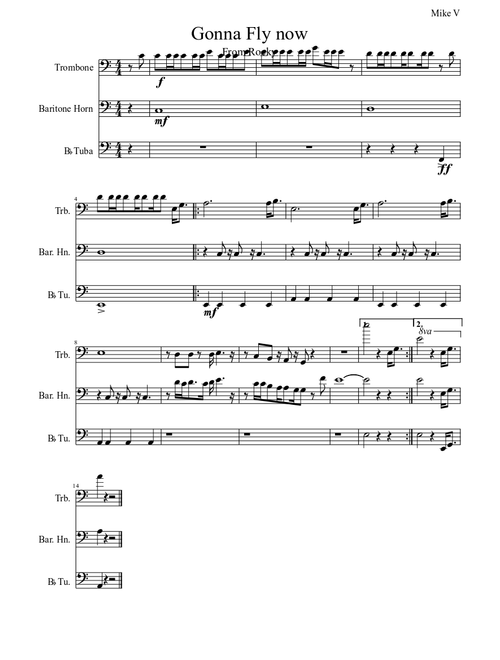 Gonna Fly now for Low Brass