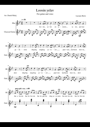 Losin Yelav – Luciano Berio Sheet Music for Piano (Solo) easy