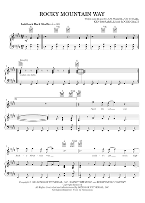 Play Official version of Rocky mountain way Sheet Music by Joe