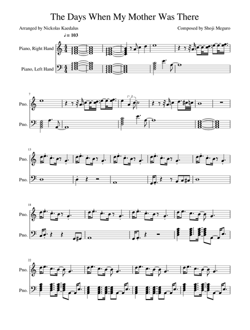 Persona 5 Piano - The Days When My Mother Was There