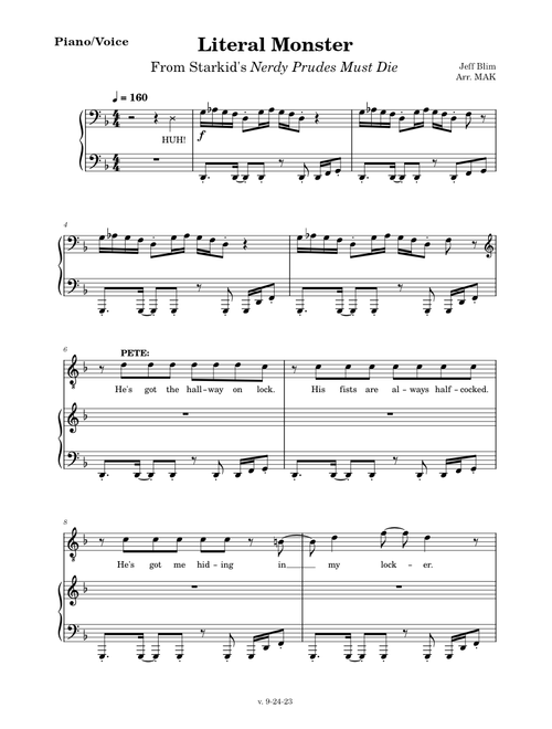 Literal Monster (Piano/Voice)