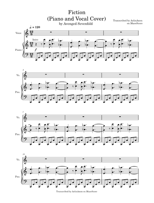 Fiction (Piano and Vocal Cover) - Avenged Sevenfold