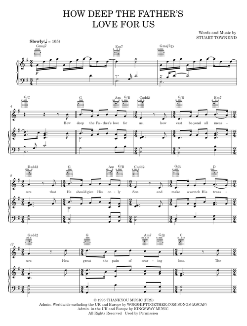 How Deep The Father's Love For Us - Phillips, Craig & Dean, Tim Hughes (Piano-Vocal-Guitar)