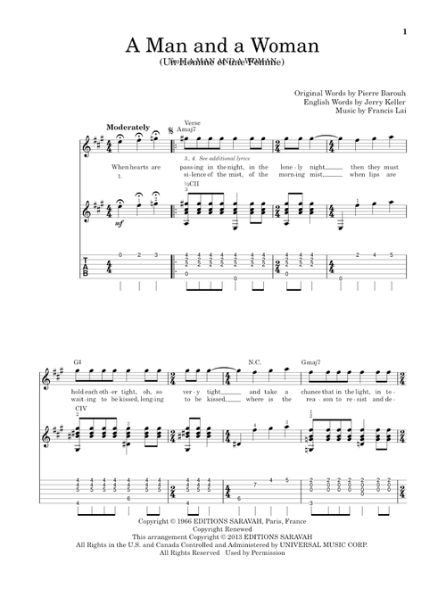 A Man And A Woman (Un Homme Et Une Femme) - Herbie Mann and Tamiko Jones (Solo Guitar)