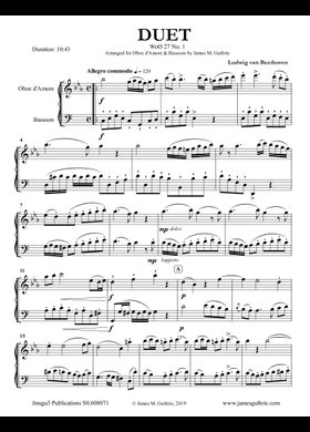 Free Three Duets Woo 27 by Ludwig Van Beethoven sheet music