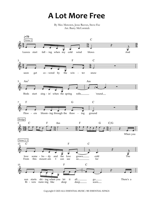 A Lot More Free (Arr. B. McCormick) - Max Mcnown (Lead Sheet - Fake Book)