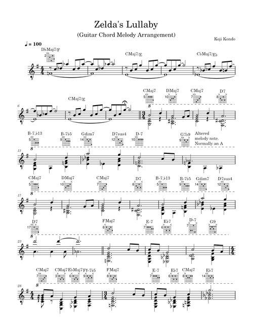 Zelda's Lullaby – Koji Kondo Zelda's Lullaby Chord Melody - Koji Kondo