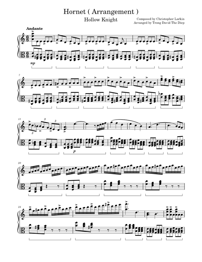 Hornet Hollow Knight Arrangement Piano Tutorial