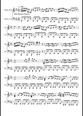 おジャ魔女どれみ#  MELODY SHEET 楽譜】連弾 おジャ魔女カーニバル!!「おジャ魔女どれみ」OP