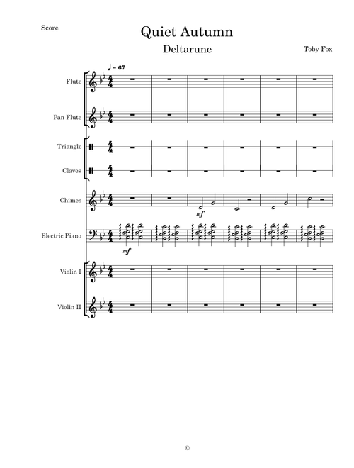 Quiet Autumn (Deltarune) - Transcribed Score