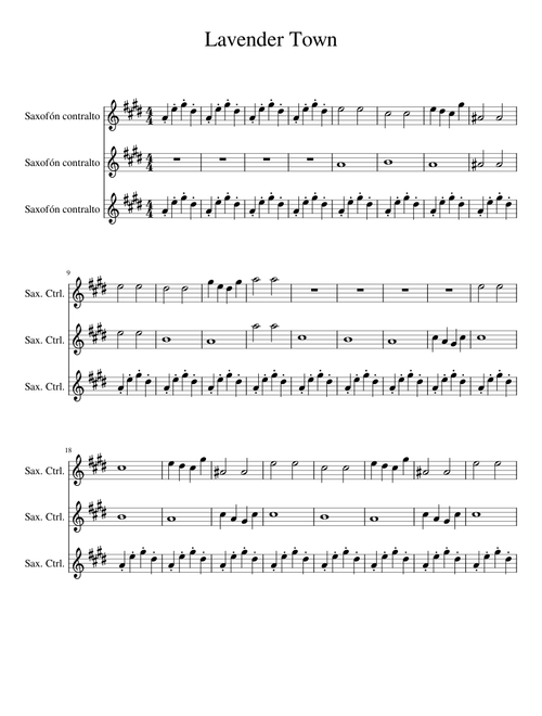 Lavender Town Alto Sax Trio