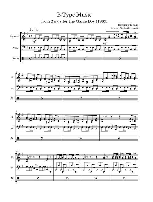 B-Type Music from Tetris for the Game Boy (1989)