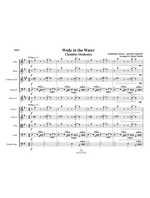 Wade in the Water - Chamber Orchestra - Intermediate Jazz (Arr. Dennis Ruello) - Traditional African - American Hymn (Small Ensemble)