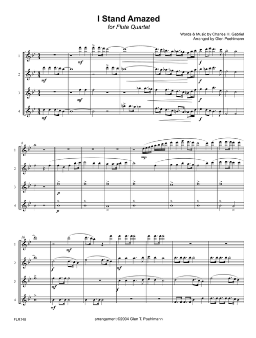 I STAND AMAZED - FLUTE QUARTET (unaccompanied) (Arr. Glen Poehlmann) - Charles H. Gabriel (Woodwind Ensemble)