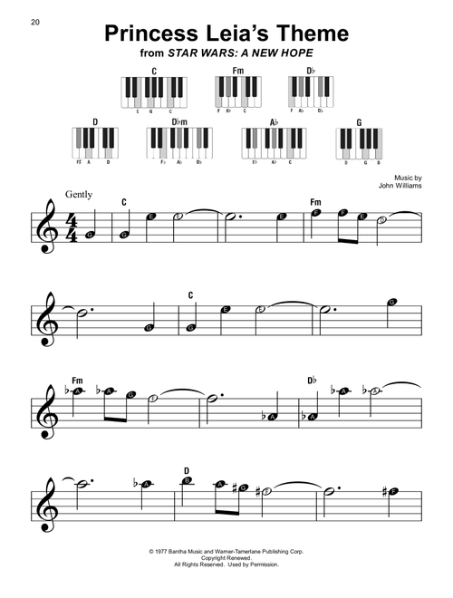 Princess Leia's Theme (from Star Wars: A New Hope) - John Williams (Super Easy Piano)