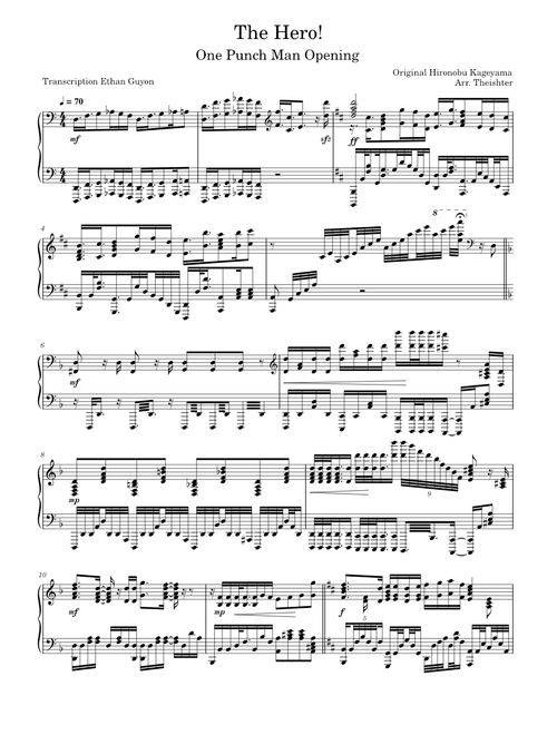 The Hero! | arrangement pour piano