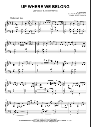 Joe Cocker "Up Where We Belong" (arr. Mark Brymer) SAB Choir Piano - View #2