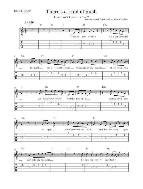 Theres a kind of hush – Herman's Hermits Theres A Kind Of Hush