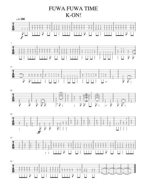 Fuwa Fuwa time guitar tabs