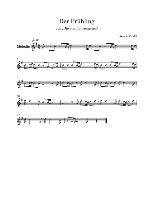 Spring" from „The Four Seasons“ (Arr. Vivaldi) (Bells Solo)
